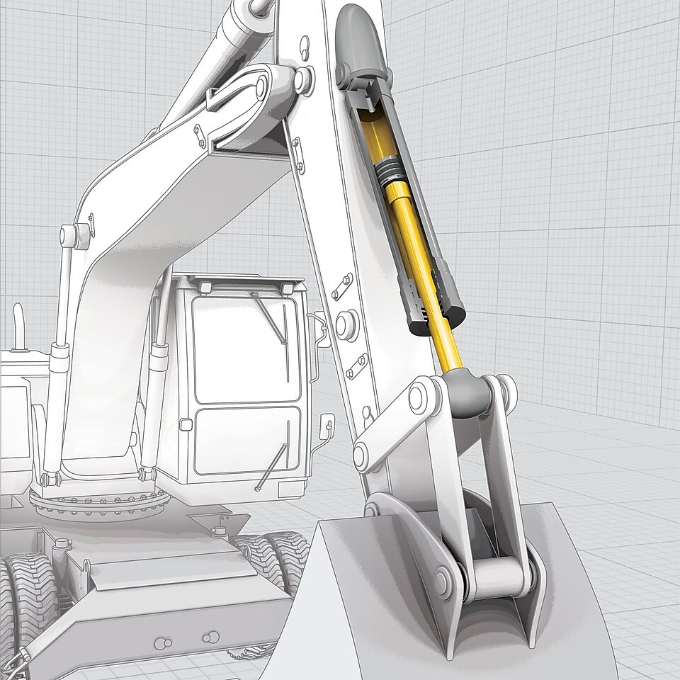 drawing of a excavator