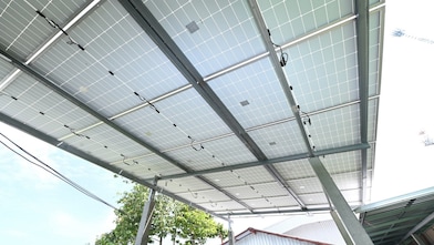 Community rice mill optimizes costs with solar power integration.