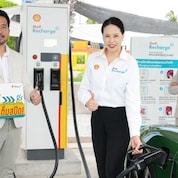 Shell Recharge station (HPC) 180 kW at the Shell Station at Thew Talay World, Cha-am District, Phetchaburi 