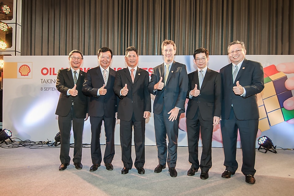 Six men standing in an event