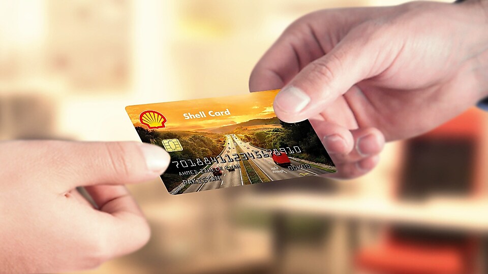 Shell card being passed over 