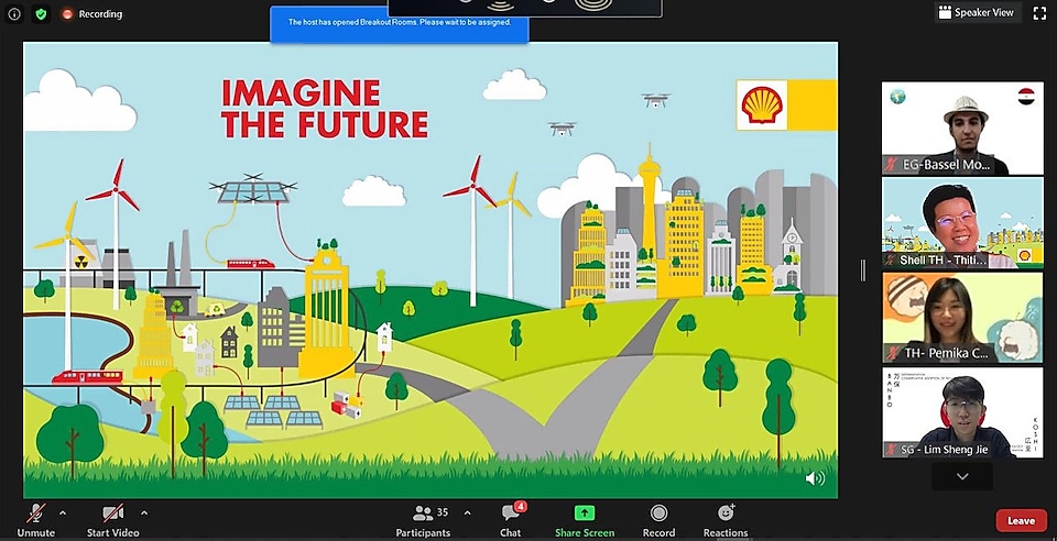youths from singapore, EGYPT and THAILAND PRESENT how they envision 2050 at the shell imagine the future scenarios competition