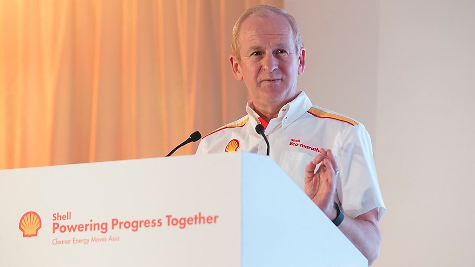 John Abbott, Downstream Director for Royal Dutch Shell, opens the first Powering Progress Together Forum in Singapore themed “Cleaner Energy Moves Asia”