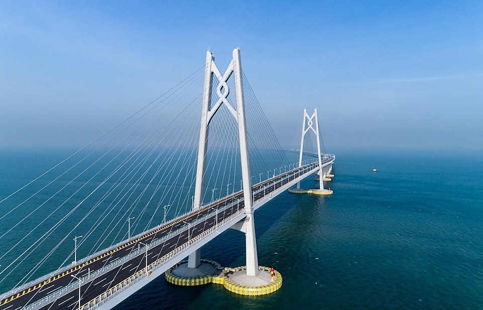 The iconic Hong Kong-Zhuhai-Macau Bridge in China