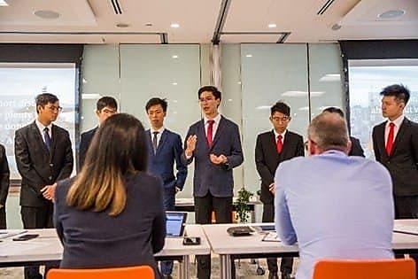 NTU team presenting their scenarios during the local competition  held in Singapore on January 22, 2020.