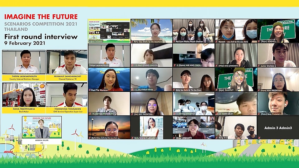 Virtual interviewing on Imagine the Future Scenarios Competition 2021 Thailand