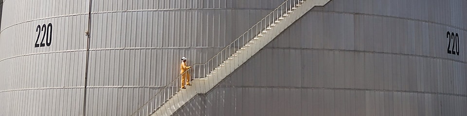 Worker at a downstream refinery