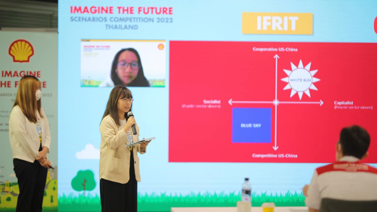 บรรยากาศการนำเสนอผลงานของ 5 ทีมที่เข้ารอบสุดท้าย ได้แก่ ทีม IFRIT, Double Powerpuffs, Sheldon, Moonlight Sonata และ WHO