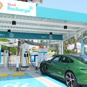 Shell Recharge station (HPC) 180 กิโลวัตต์ ที่สถานีบริการเชลล์ ทิวทะเล เวิล์ด อำเภอชะอำ จังหวัดเพชรบุรี