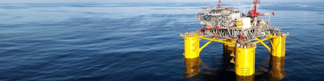 Oil platform in the ocean